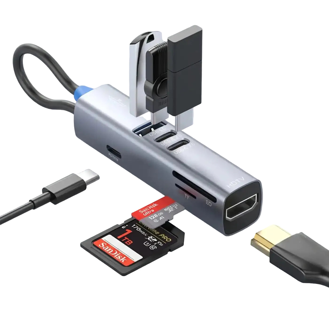 BRAVE 7-in-1 USB-C Hub with 4K HDMI - Grey product photo