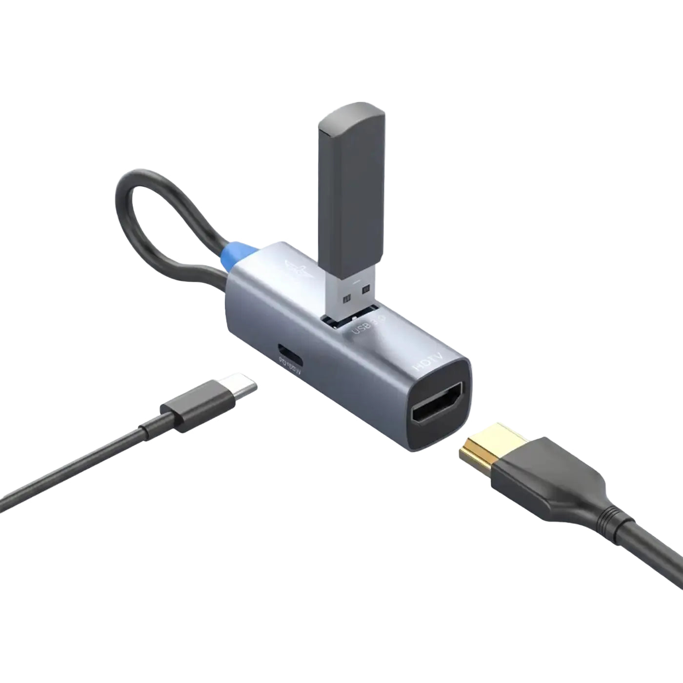 BRAVE BraveLink USB-C 3-in-1 Adapter BH-03 with 4K HDMI - Grey product photo