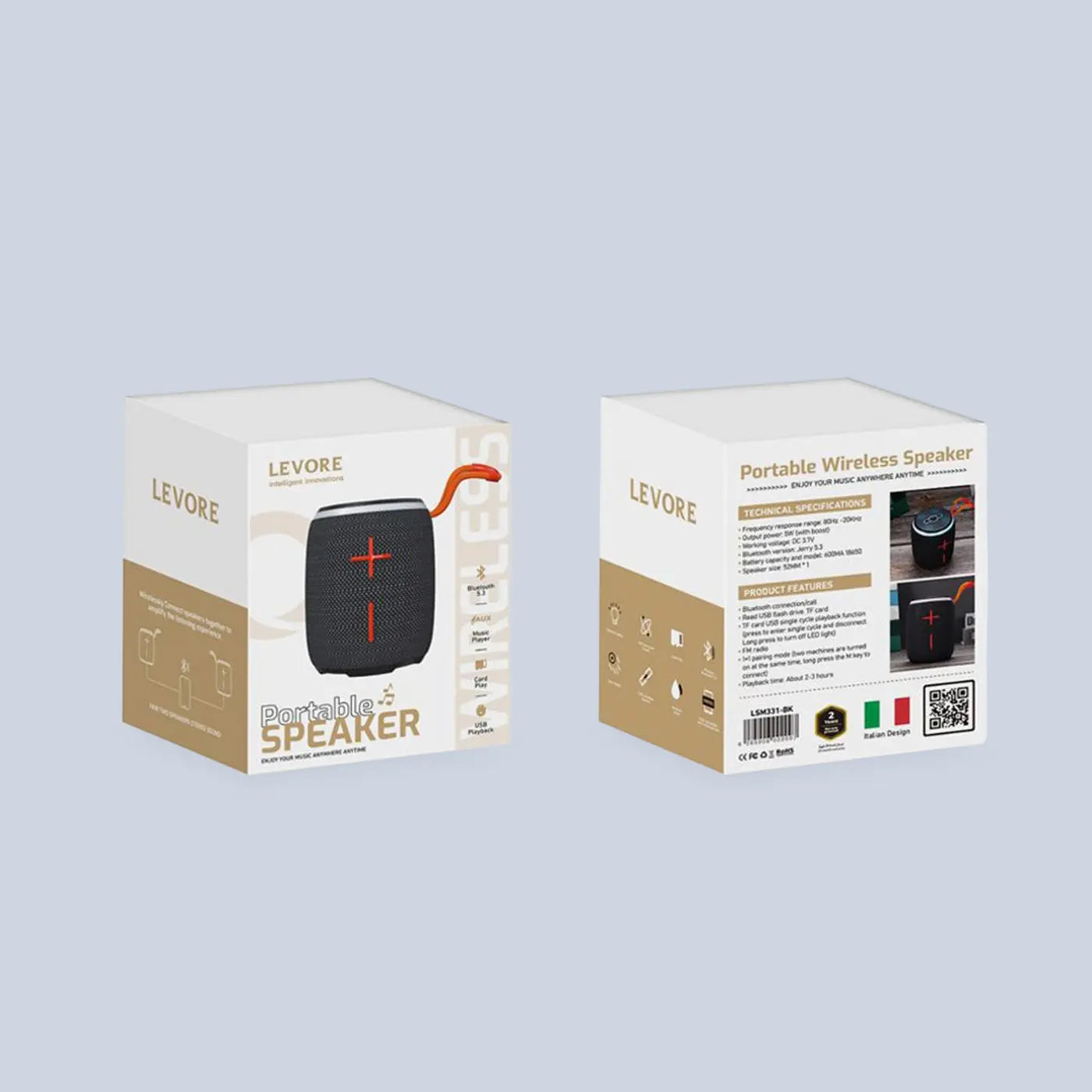 Levore Portable Wireless Speaker LSM331-BK - Black additional product image