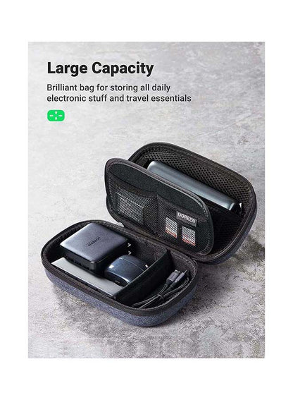 UGREEN Travel Carry Hard Case Cable Tidy Storage Box Pouch grey additional product image