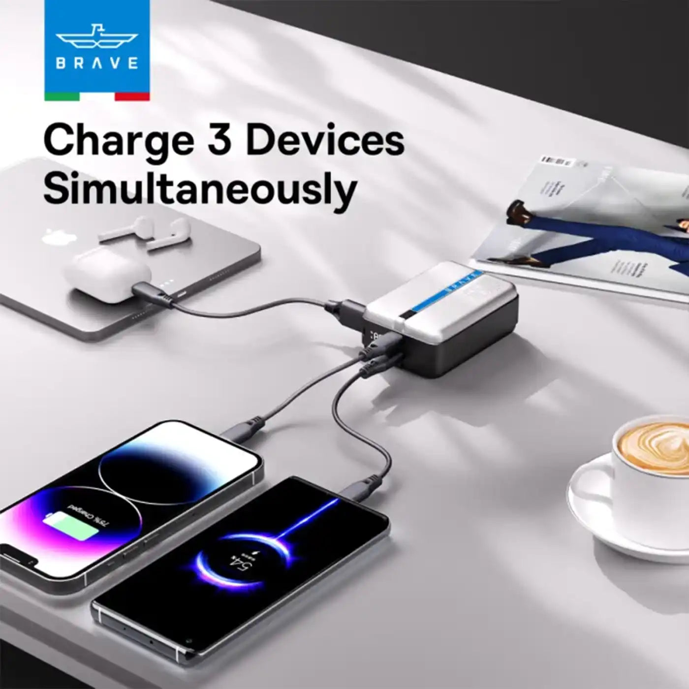 BRAVE BP-28 Thunder Charge 20000mAh 65W Power Bank Grey Black product image