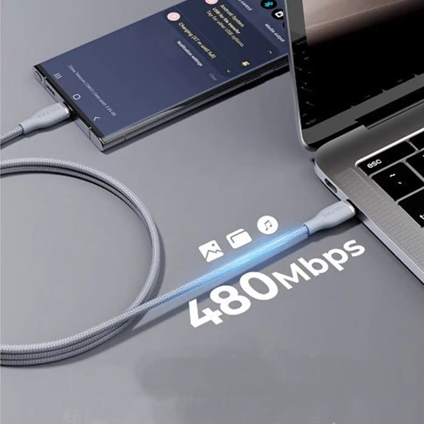 Voltme Powerlink USB C to USB C 1M - Grey