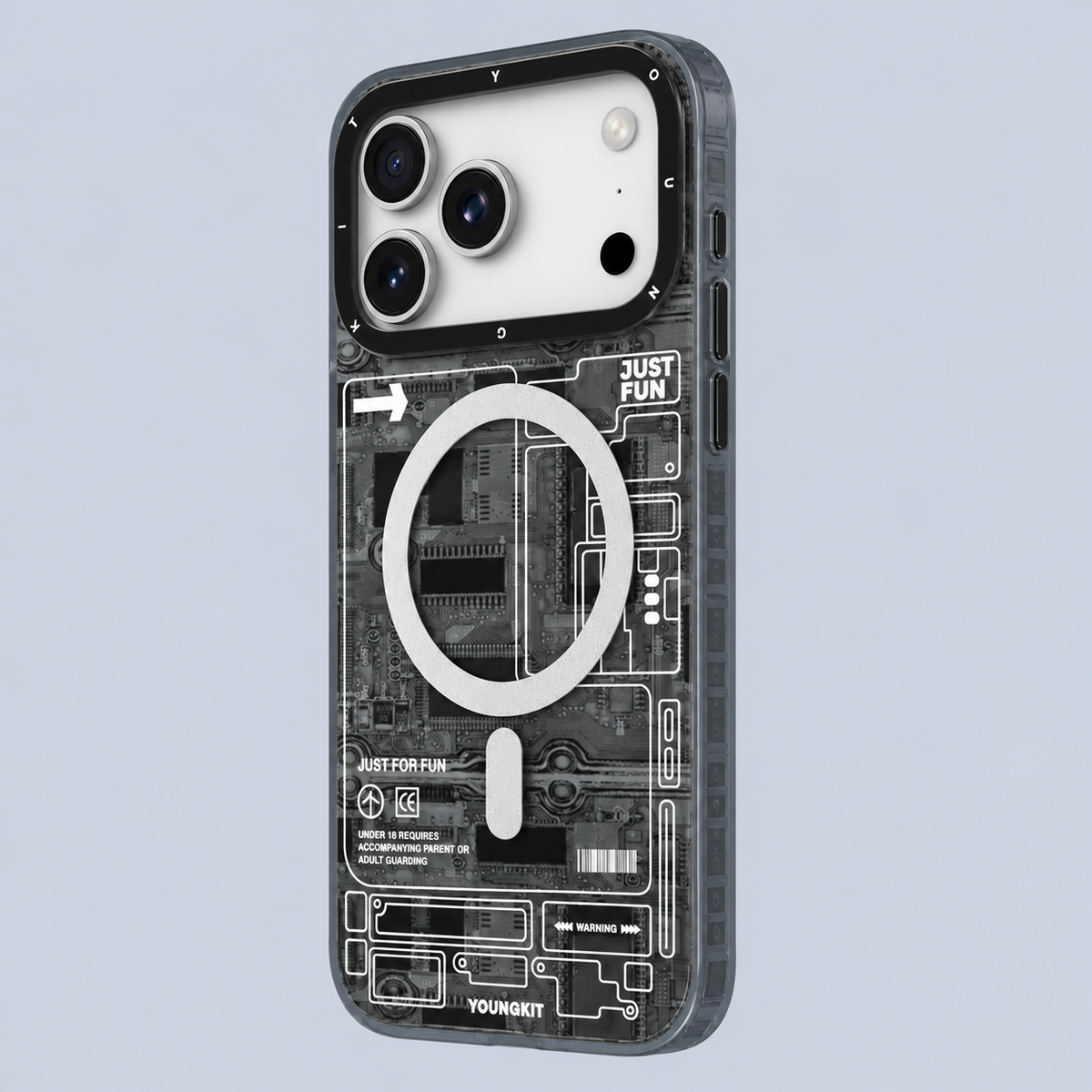 Youngkit iPhone 18 Pro Max /17 Pro Max Futuristic Burgundy Circuit Board