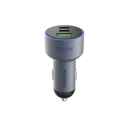 Momax Move 100W Triple Port Car Charger Gray
