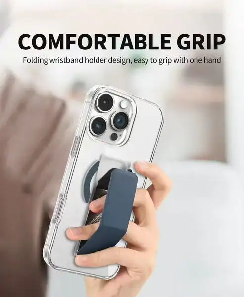 MagSafe iPhone 15 Pro Stand Case Foldable Wristband Grip -Clear additional product image