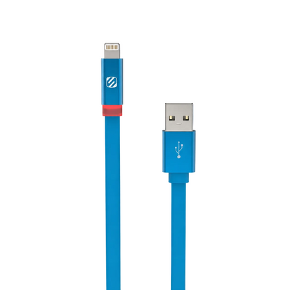 Scosche Flat-Out Led - 6Ft. Charge And Sync Cable For Lightning Devices - Blue