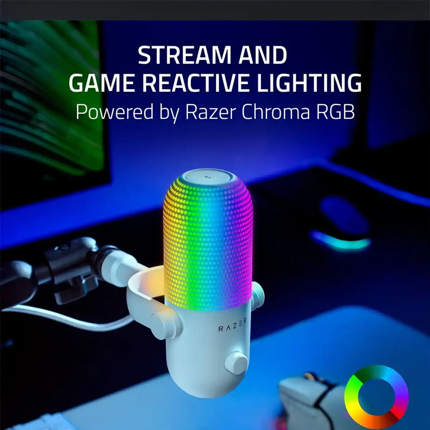 Razer Seiren V3 Chroma RGB USB Microphone Mic - White product image