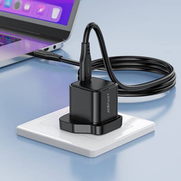 Acefast Fast Charge Wall Charger A124 PD30W GaN 1xUSB-C UK- with cable product photo