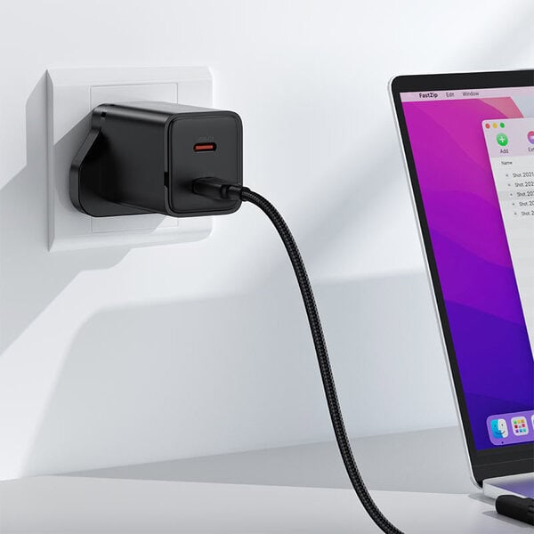 Acefast Charge Wall Charger A128 PD45W GaN 2xUSB-C UK product photo