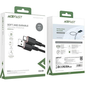 Acefast C2-04 USB-A to USB-C zinc alloy silicone charging data cable product photo