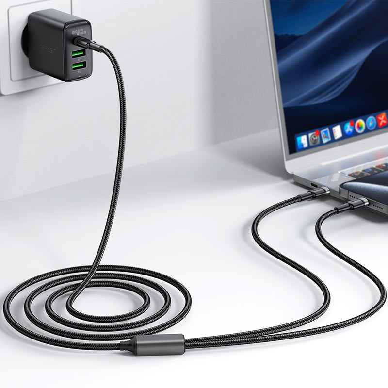Acefast Charging Data Cable C22-02 USB-C to 2xUSB-C 100W 1 2M additional product image