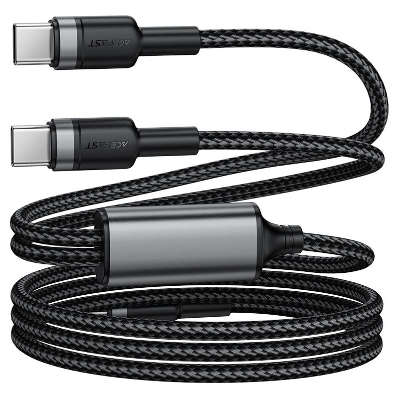 Acefast Charging Data Cable C22-02 USB-C to 2xUSB-C 100W 1 2M product image