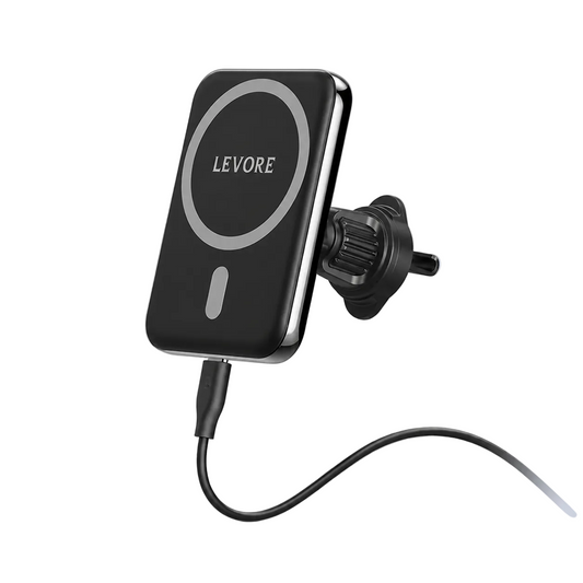 Levore Magnetic Wireless Car Charger Holder 15W MagSafe Fast Charging - Black