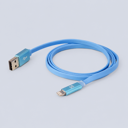 Scosche Flat-Out Led - 6Ft. Charge And Sync Cable For Lightning Devices - Blue