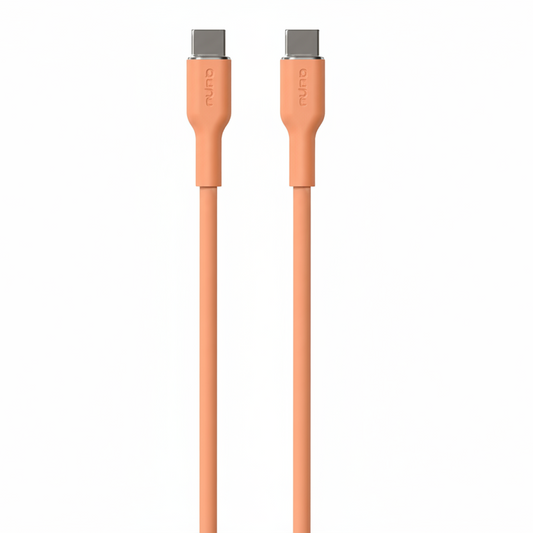 Puro Power and Data Sync Soft Cable USB-C TO USB-C 1,5M ( Orange)