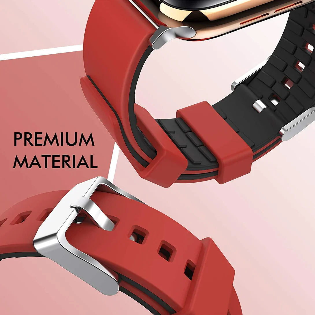 Ahastyle Silicone Duotone Design Band for Apple Watch Red And Black RD product photo
