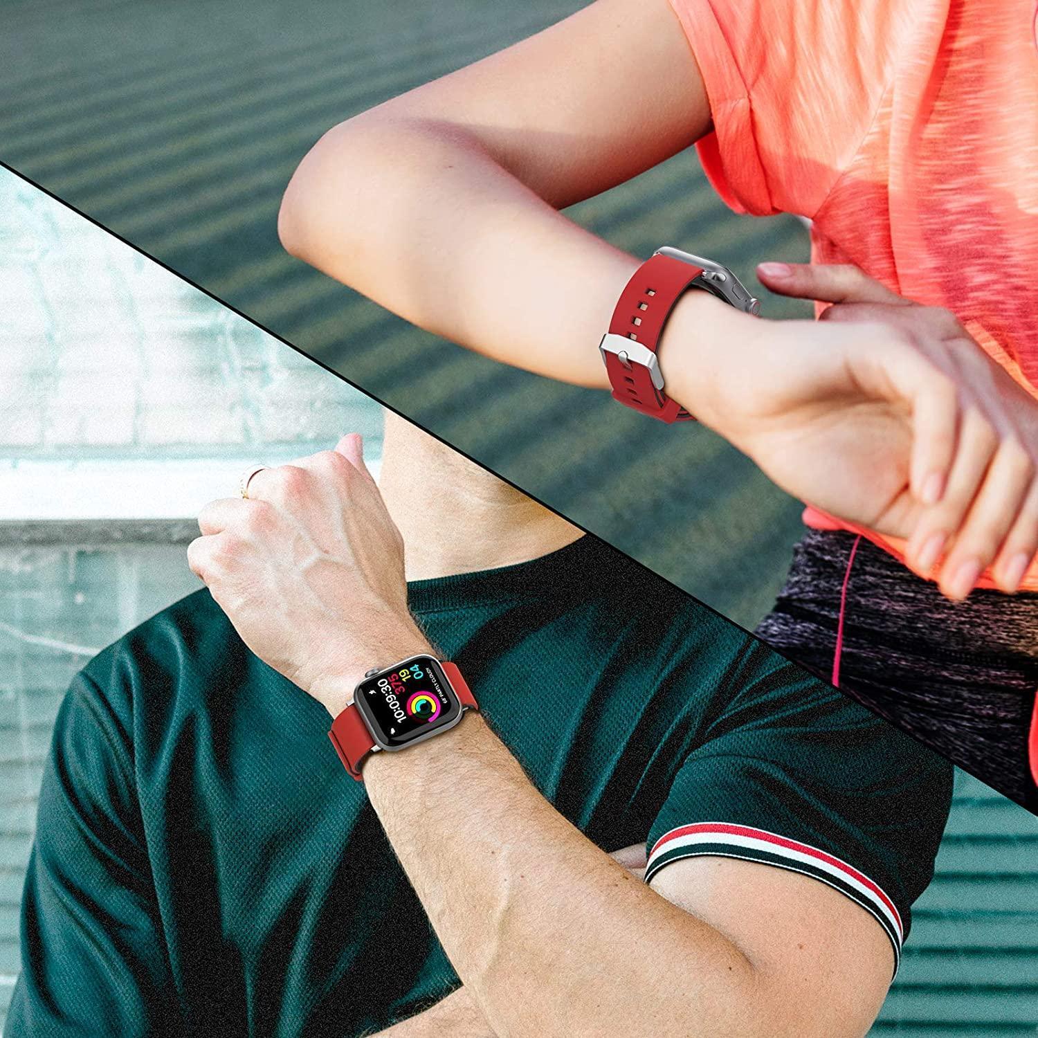 Ahastyle Silicone Duotone Design Band for Apple Watch Red And Black RD product image