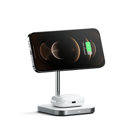 Satechi Aluminum 2-in-1 Magnetic Wireless Charging Stand back view
