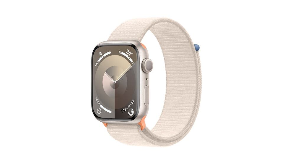 Apple Watch Series 9 45mm Starlight Aluminium Case with Starlight Sport Loop GPS