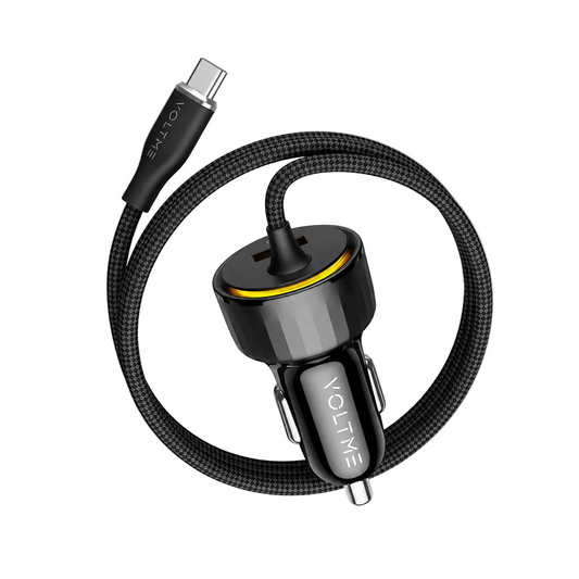 Voltme Cazo 60 CA 52.5W USB C Car Charger, Built-in Type C Cable Car Charger,