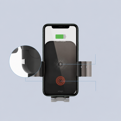 Elago Wireless Car Charger with Auto Clamping Car Mount 15W (black)