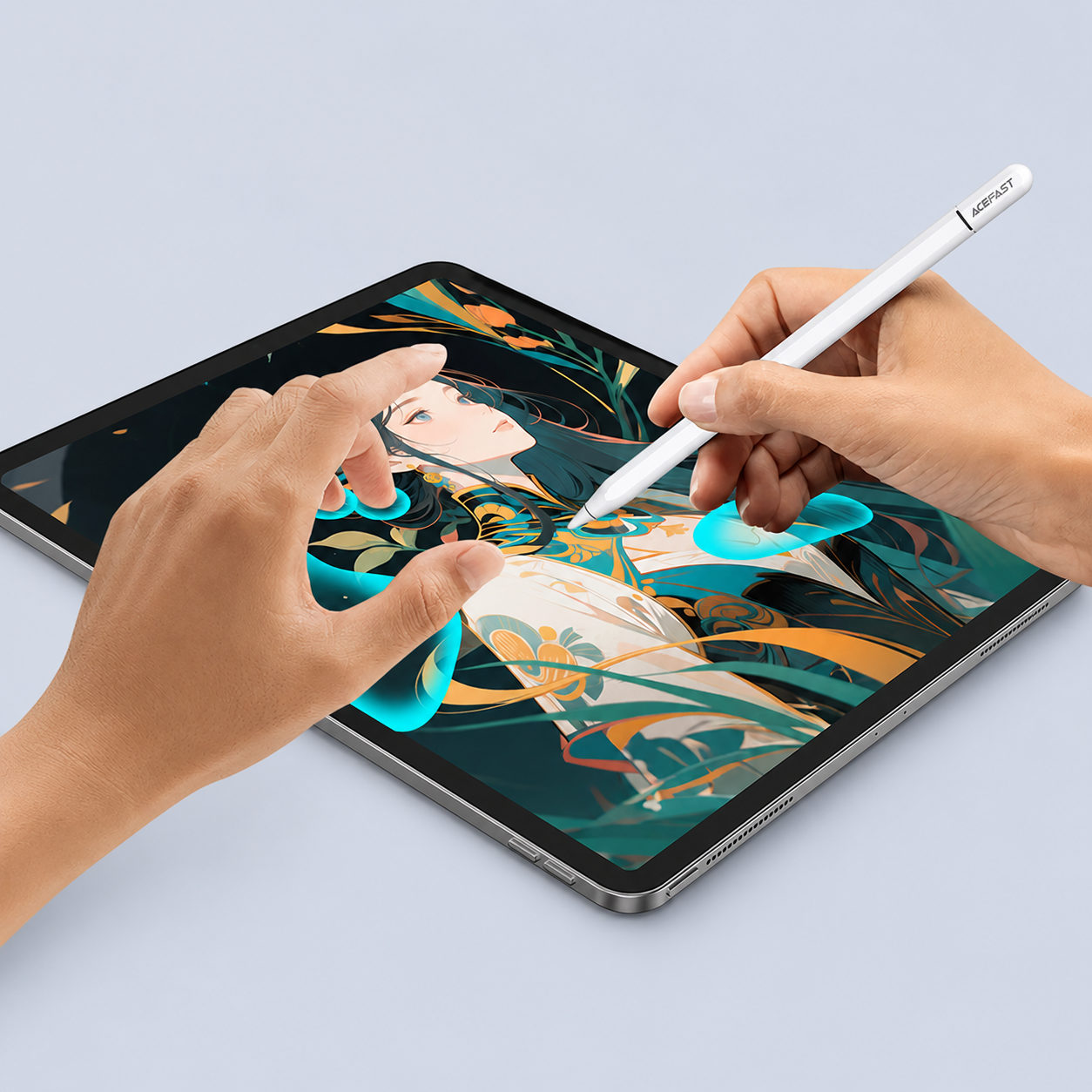 Acefast Capacitive Wireless Charging Pencil for Apple iPads in-use view