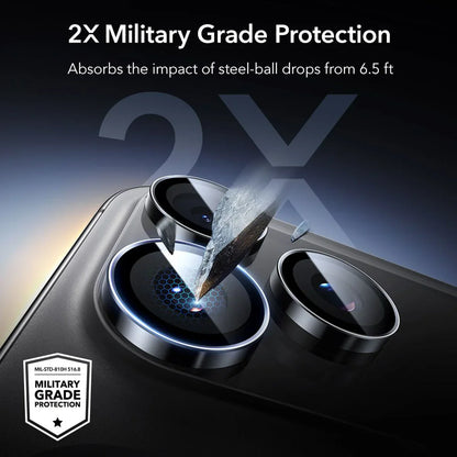 ESR iPhone 14 15 16 17 Pro & Pro Max Armorite Camera Lens Protector Black back view