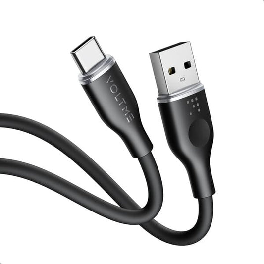 Voltme Powerlink Moss Liquid Silicon Cable USB A to Type C 3A 1M 60W Black product photo