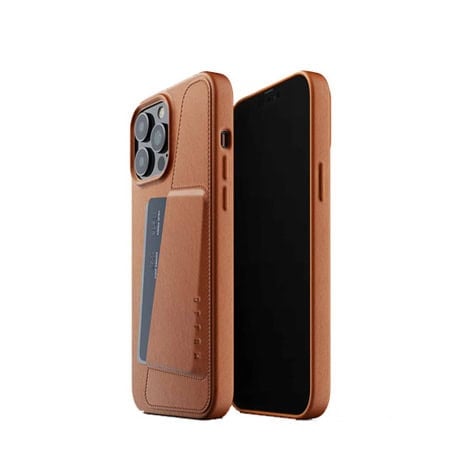 Mujjo iPhone 13 Pro Max Full Leather Wallet Case - Tan