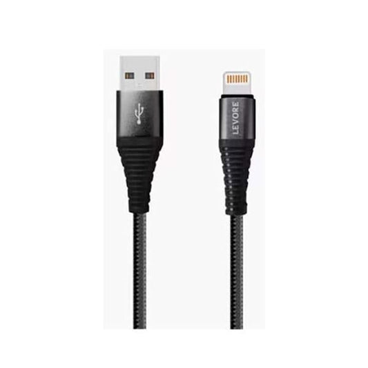 Levore USB-A to Lightning Nylon Cable MFI Certified 1 8M - Black
