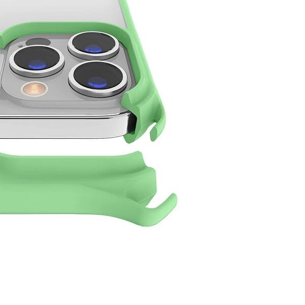 Itskins iPhone 13 Pro Max 6 7 Hybrid Sling Series Cover - Light Green And Clear