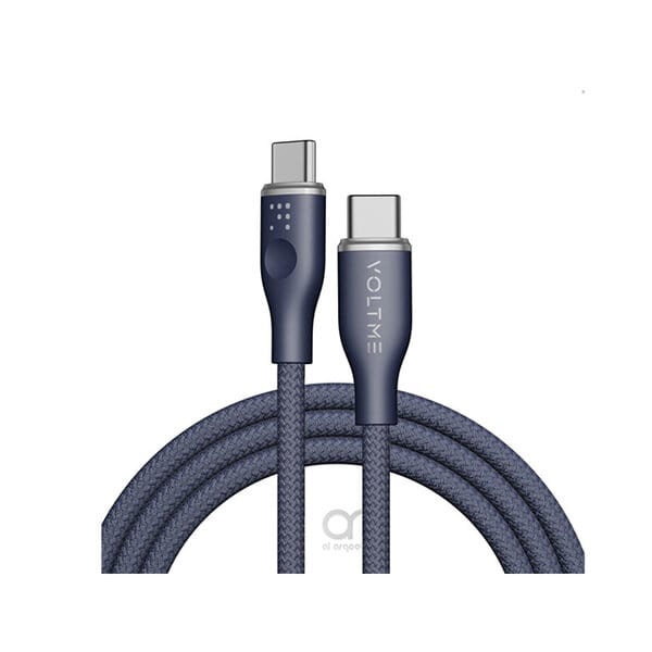 Voltme Powerlink Rugg Double Nylon Cable Type C to Type C 3A 1M 60W Blue product photo