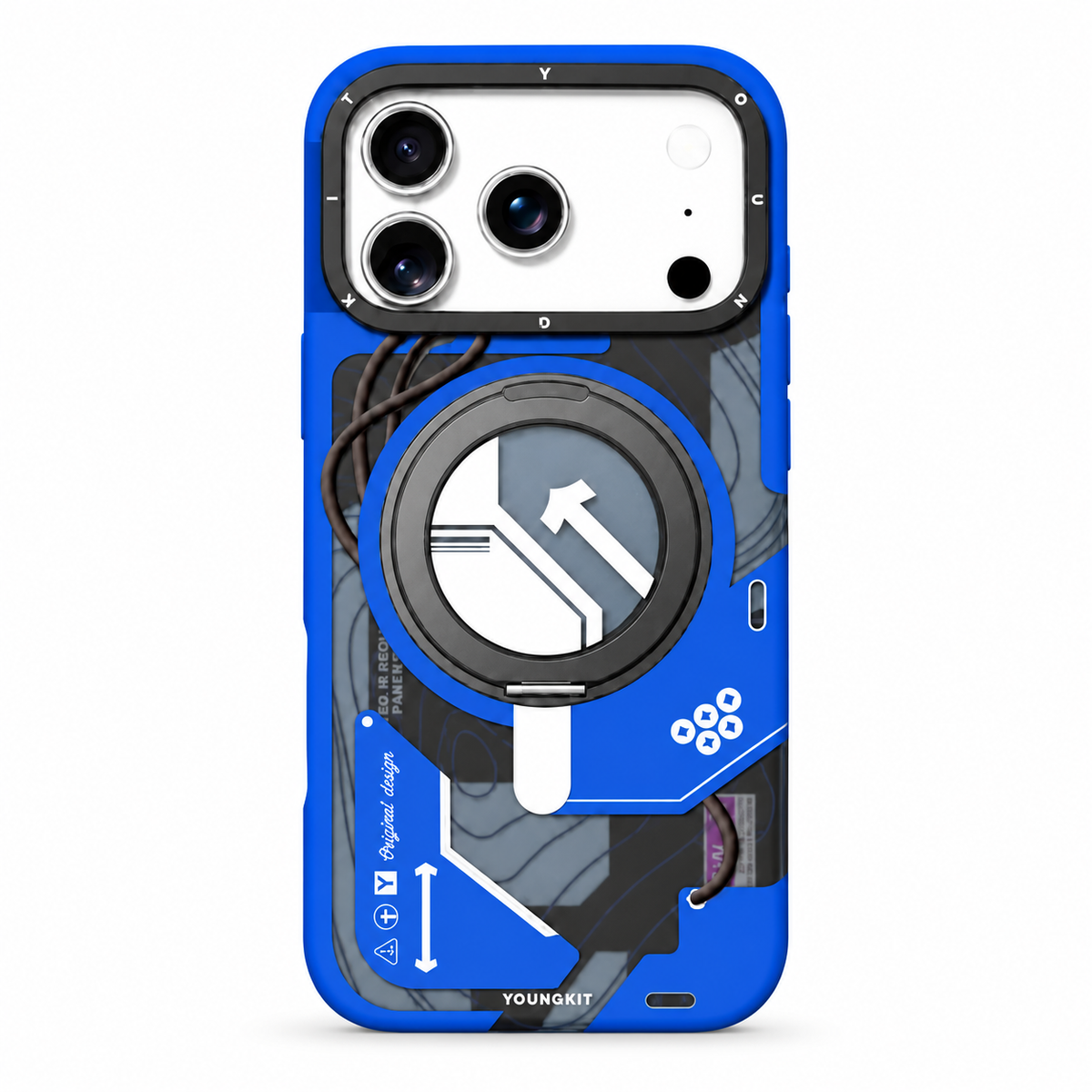 Youngkit Cyberpunk 360° Spin Magnetic Stand for iPhone 18 Pro / 17 Pro Case