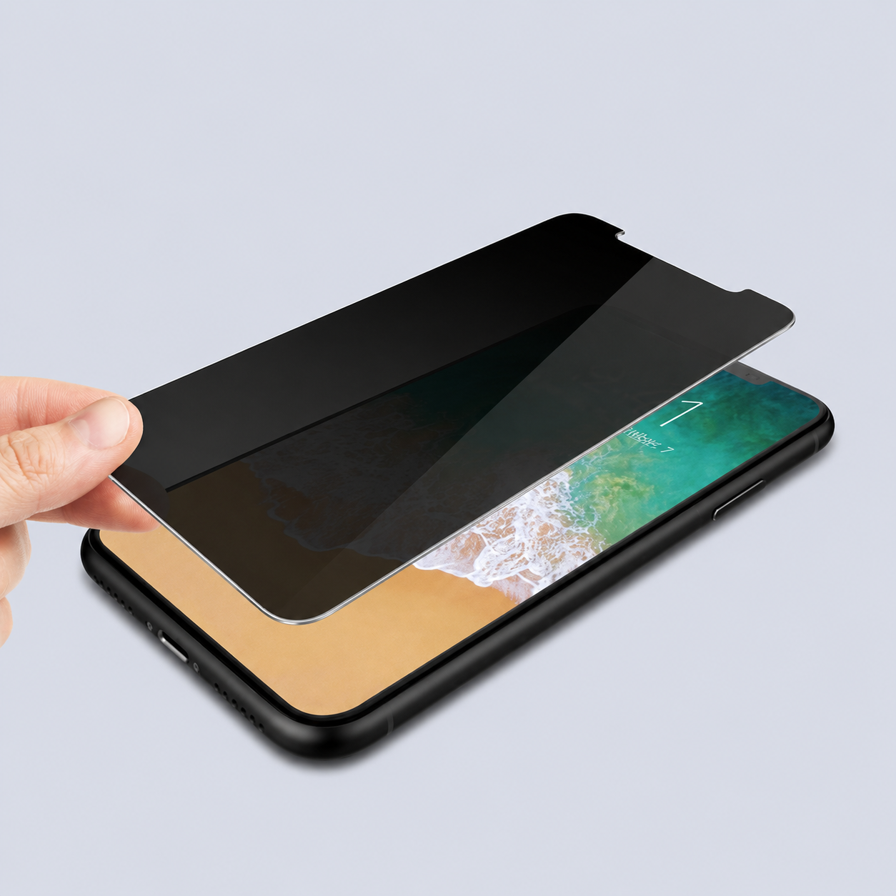 Patchworks iPhone X Privacy Tempered Glass - black screen protector product photo