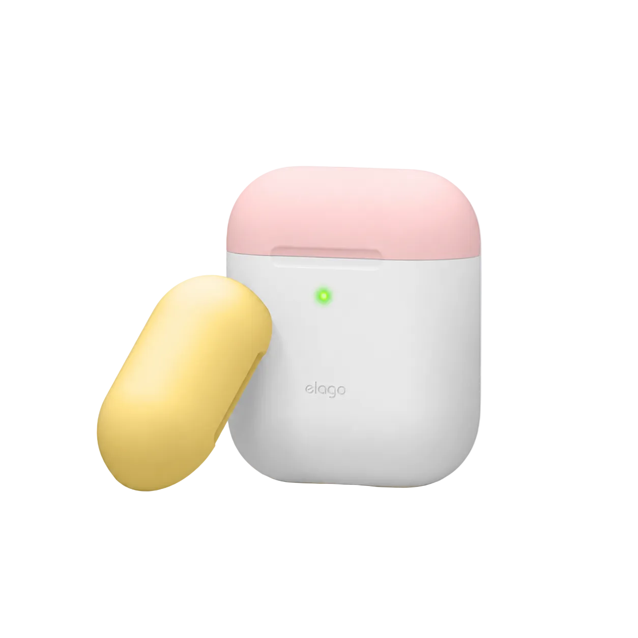 Elago Duo Case for Airpods - Body-White / Top-Pink,Yellow