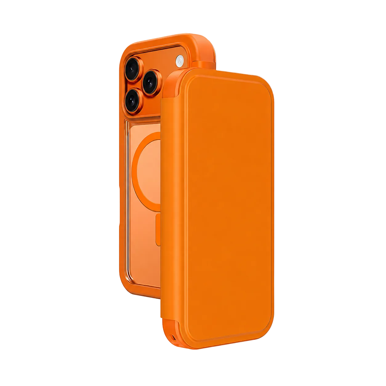 Amazingthing For iPhone 17 Pro Max Glamour Folio Case, Flip Folio Wallet, Designed For MagSafe Accessories,  Drop Proof, Magnetic Phone Cover -orange