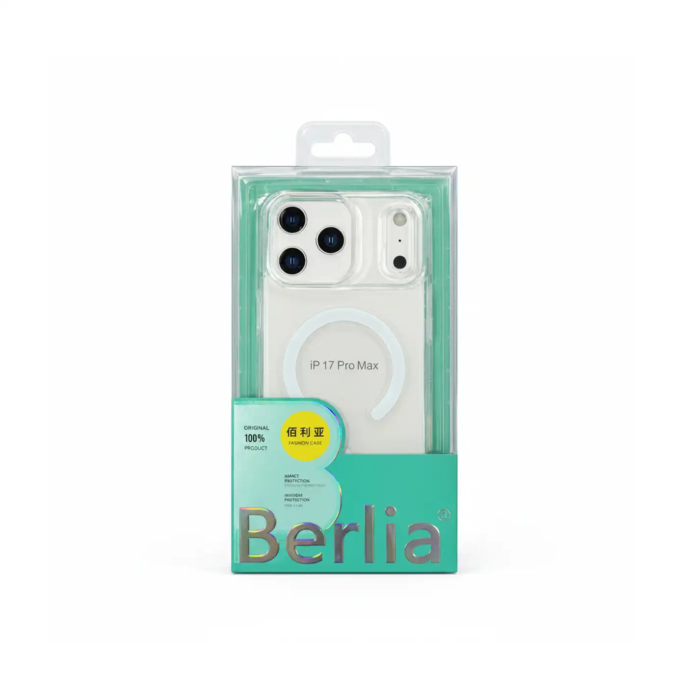 Berlia MagSafe Case for iPhone 17 Pro Max - Clear