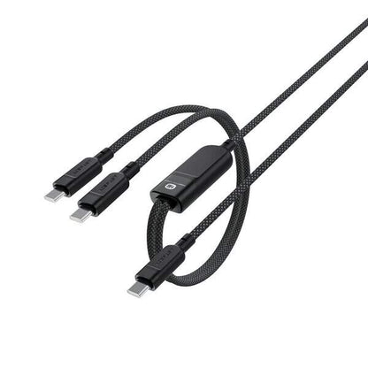Acefast C5 USB-C - USB-C 2in1 100W 480Mb s cable - black product photo