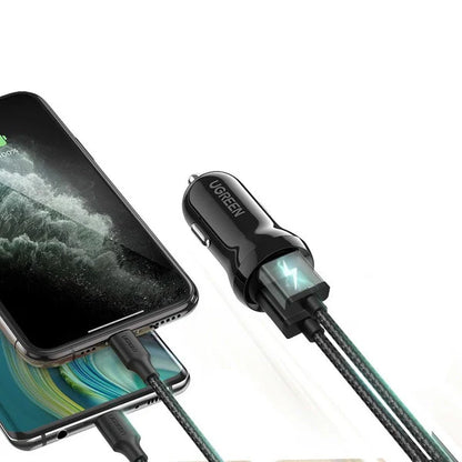 Ugreen car charger 2x USB 24W 4 8 A 2x 2 4 A black 50875 product image