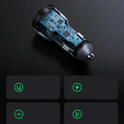 Ugreen fast car charger 2x USB 36W Quick Charge SCP FCP AFC gray CD213 10144 product image