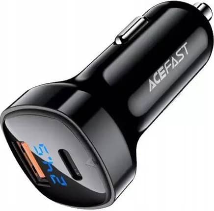 Acefast B4 digital display 66W USB-C+USB-A dual port car charger product photo