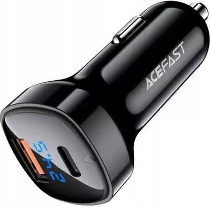Acefast B4 digital display 66W USB-C+USB-A dual port car charger product photo