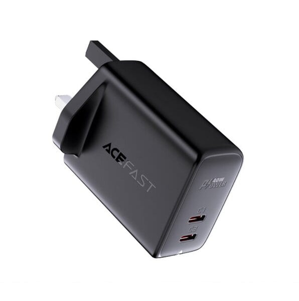 Acefast A12 PD40W USB-C+USB-C dual port charger UK product photo