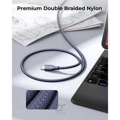 Voltme Powerlink Rugg Double Nylon Cable Type C to Type C 5A - 1 8M 100W Emarker