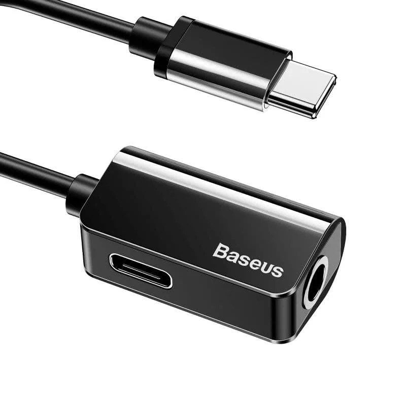 Baseus L40 Audio Adapter USB-C to Mini Jack 3 5mm and USB-C Black product photo
