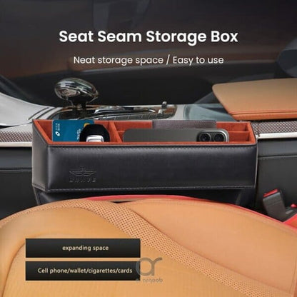 Brave CAR STORAGE ORGANIZER LEATHER CAR SEAT GAP STORAGE -BLACK product photo