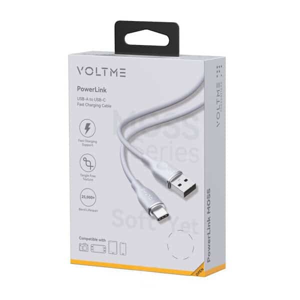 Voltme Powerlink Moss Liquid Silicon Cable USB A to Type C 3A 1M 60W Gray product photo