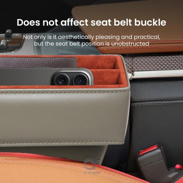 Brave CAR STORAGE ORGANIZER LEATHER CAR SEAT GAP STORAGE -Gray product photo