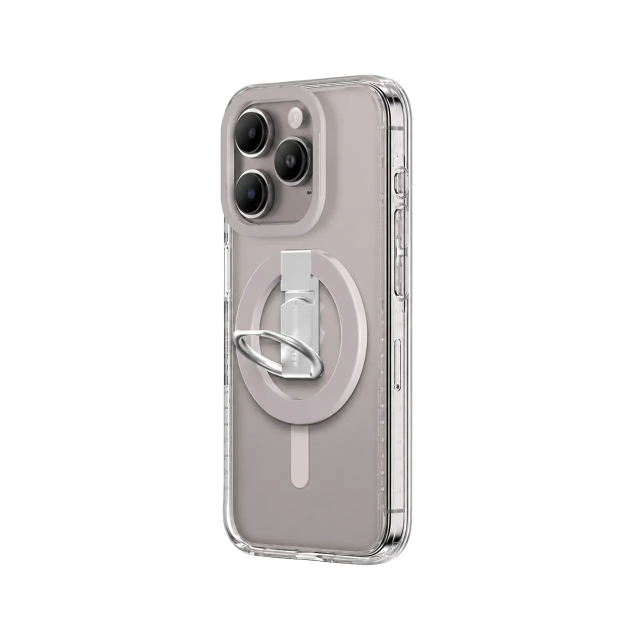 AmazingThing iPhone 15 Pro Titan Pro Magnetic Case Grip Ring Set -Clear