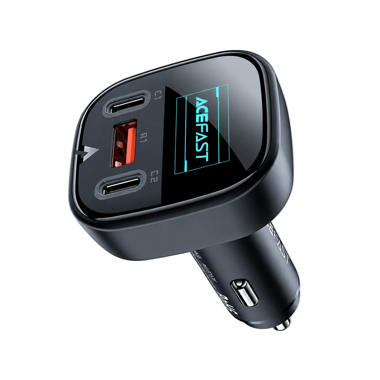 Acefast B5 Car charger Car Charger  101W, 2x USB-C + USB, OLED-Black